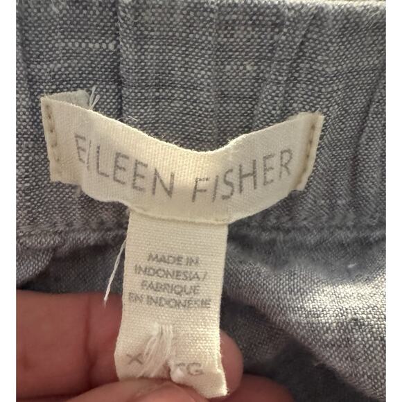 Eileen Fisher Tarragon Gray Organic Linen High Waisted Pants Sz XL $178 - Picture 6 of 9